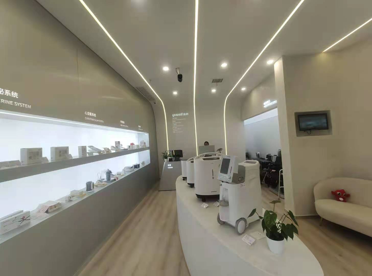 華西壩魚躍旗艦店,醫療行業展柜